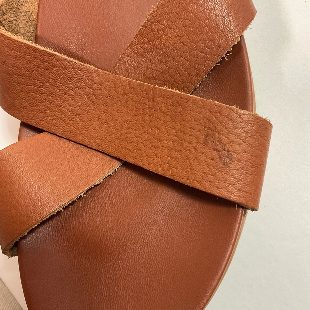 Jambu Frida Leather Criss-Cross Buckle Sandal, Camel - Picture 8 of 9